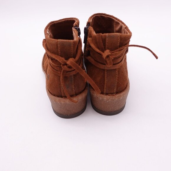 NWOB Born Viana Leather Suede Wedge Ankle Booties Brown Size 6.5 - Picture 5 of 8
